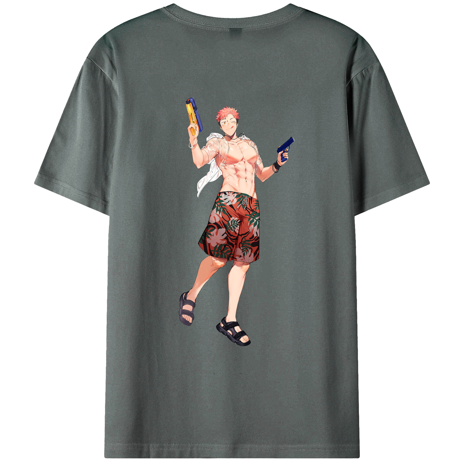 （画像用） 呪術廻戦 Jujutsu Kaisen 綿100％ メンズ半袖Tシャツ（バックプリント） 通気性